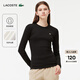LACOSTE法國鱷魚(yú)女裝25秋冬純色圓領(lǐng)修身正肩T恤打底衫|TF1692 031/黑色 M 38