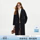 范思藍恩鉆石立裁系列 100%羊毛復古翻領(lǐng)雙排扣大衣女秋冬高級感毛呢外套 氣質(zhì)黑 XS