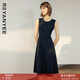 顏域氣質(zhì)黑色連衣裙女裝2024新款秋季收腰顯瘦簡(jiǎn)約背心裙內搭裙子 黑色1 L