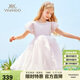 英氏（YEEHOO）女童連衣裙兒童公主裙中大童裝裙子主持宴會(huì )晚禮服夏 淺粉  110 