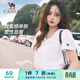 駱駝（CAMEL）夏日T恤慵懶風(fēng)女微寬松大V領(lǐng)純棉上衣 C25BAVL6034 奶白 M