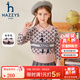 哈吉斯（HAZZYS）品牌童裝女童線(xiàn)衣冬新品保暖彈力時(shí)尚翻領(lǐng)舒適氣質(zhì)套頭線(xiàn)衣 玫瑰粉 165