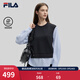 FILA Emerald斐樂(lè )女子女裝上衣2024秋新款時(shí)尚舒適假兩件套頭衛衣 傳奇藍-NV L 170/88A