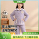 紫色花語(yǔ)【加絨加厚夾棉】秋冬女童卡通睡衣青少年家居服保暖紫色160