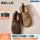 百麗（Belle）復古勃肯鞋女2026春季新款商場(chǎng)款厚底流蘇JK樂(lè )福鞋E8N1DAM6預售 咖色-單里 35 (225mm)