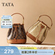 他她（TATA）女包冬季新款手提包時(shí)尚百搭單肩小眾水桶包X3528DX5 杏/棕 F