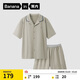 蕉內棉棉301H睡衣男士春夏翻領(lǐng)純棉短袖短褲家居服套裝情侶款居家服