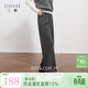 三彩2026春季新款小個(gè)子休閑褲松緊高腰寬松直筒褲長(cháng)褲垂感M 巖灰 L 165/72A 165/72A