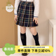 IVY HOUSE常春藤兒童裝女童短裙春夏款  百搭jk裙洋氣格子百褶半身裙英倫風(fēng) 深藍 140cm