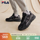 FILA斐樂(lè )官方男女鞋休閑鞋TREK滿(mǎn)天星復古時(shí)尚老爹鞋情侶同款運動(dòng)鞋 男-黑/南極灰-ABD 41