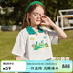 ASK JUNIOR童裝兒童T恤女童夏裝薄款撞色拼接短袖Polo衫半袖跑步運動(dòng)上衣