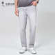 與狼共舞【復古水洗】休閑百搭牛仔九分褲親膚透氣牛仔褲男 005淺灰 31 