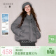 三彩【防水易打理】獨醒2025冬季新款短款羽絨服90白鴨絨面包服F 大象灰 L 165/88A