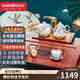 金灶（KAMJOVE） 古花木黑檀木組合實(shí)木茶盤(pán)分體式家用茶臺自動(dòng)上水茶具套裝 搭配G9泡茶壺 陶瓷茶具 茶渣桶