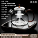 從簡(jiǎn) 加厚耐熱玻璃煮茶壺大容量蒸茶壺電陶爐燒水壺帶過(guò)濾花茶泡茶壺家用大號煮茶器 玻璃蒸茶壺+三界電陶爐【胡桃色】