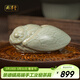 周澤堂 粉青汝窯 景德鎮陶瓷手工擺件茶寵開(kāi)片可養 汝瓷禮盒裝茶具配件 一鳴驚人