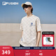 FILA FUSION斐樂(lè )潮牌情侶款針織短袖衫滿(mǎn)印老花夏季時(shí)尚寬松純棉T恤 41麥乳色-BG L 175/96A