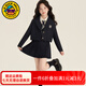 G.duck小黃鴨童裝女童西裝套裝春秋季學(xué)院風(fēng)兒童襯衫韓版JK百褶裙春裝女 西裝外套+襯衫加領(lǐng)帶+半身裙+馬甲 140 （建議身高130cm 10-11歲cm