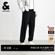 杰克·瓊斯（JACK&JONES）男裝春季時(shí)尚潮通勤簡(jiǎn)約百搭舒適純色純棉運動(dòng)衛褲直筒休閑褲男 E40黑色-束腳 第一批 31 175
