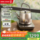 鳴盞純鈦全自動(dòng)底部上水智能電熱水壺茶臺電水壺泡茶提梁燒水壺專(zhuān)茶專(zhuān)溫辦公家用恒溫煮水壺茶爐MZ172 0.8L MZ172（純鈦提梁上水壺月光銀）
