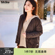 MsShe菱格輕薄羽絨服加大碼女裝春冬裝胖mm高端短款外套女士200斤 拿鐵色現貨 3XL