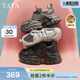 他她（TATA）漫游者女鞋透氣休閑鞋2026新款運動(dòng)鞋百搭增高厚底老爹鞋CY214AM6 黑色（絨里） 38
