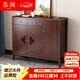 慕瀾（MULAN）新中式實(shí)木框鞋柜進(jìn)門(mén)入戶(hù)玄關(guān)柜家用門(mén)口鞋櫥門(mén)廳隔斷收納置物柜 B107-120*37.5*101.5cm