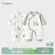 童泰（TONGTAI）嬰兒連體衣春秋季純棉新生兒衣服寶寶蝴蝶哈衣滿(mǎn)月服爬服綠色66cm