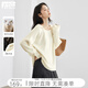 對白氣質(zhì)慵懶高級感圓領(lǐng)套頭毛衣女2025秋冬新款寬松保暖針織上衣 月光白 S