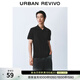 UR夏季新款男裝簡(jiǎn)約polo領(lǐng)棉質(zhì)短袖馬球衫UMB450030 正黑 S