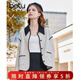 百圖betu女裝秋季新款短外套翻領(lǐng)小香風(fēng)撞色邊格紋外套女2309T57 米白 L