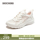 斯凱奇（Skechers）女鞋春季大網(wǎng)孔透氣運動(dòng)鞋女綁帶休閑跑步戶(hù)外鞋子女117486 乳白色/OFWT 38