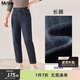 MsShe【小腳牛仔褲】大碼女裝2026春季胖mm巨顯瘦外穿緊身褲九分 長(cháng)褲-牛仔懷舊深藍色現貨 3XL