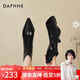 達芙妮高跟短靴女細跟氣質(zhì)春季單靴2026新款百搭歐美風(fēng)踝靴女靴 黑色 38 (240mm) 標準碼