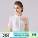 經(jīng)典故事（JANE STORY）寬松氣質(zhì)雪紡衫夏季2025新款高端白色雪紡襯衫收腰短袖襯衣女上衣 S02 L