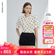 朗姿25復古法式波點(diǎn)設計感短袖上衣襯衣女夏新款通勤氣質(zhì)優(yōu)雅襯衫 米黃色 L