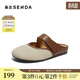 森達勃肯鞋女款夏季新款舒適一腳蹬平底包頭涼拖鞋ZBB47BT4 杏色 37
