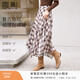 香影不規則咖色格子半身裙女2026春季新款垂墜感高腰氣質(zhì)大擺裙子 咖色 S 155/60A/85-95斤
