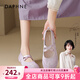 達芙妮運動(dòng)芭蕾瑪麗珍鞋子女2025新款夏季透氣軟底德訓鞋紫色單鞋涼鞋 紫色 【拼接交叉綁帶】 37