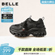 百麗（Belle）復古亮片老爹鞋女2026春新鏤空厚底串珠運動(dòng)休閑鞋F1J1DAM6 黑色 38 (240mm)