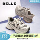 百麗（Belle）周雨彤姜妍同款小粉鯨拼色老爹鞋女季新商場(chǎng)款運動(dòng)鞋D7A1DAM5 米白/灰 36 (230mm)