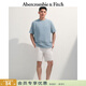 Abercrombie & Fitch美式經(jīng)典LOGO棉質(zhì)舒適套頭短袖T恤25夏季男裝123-5060 藍色 M (180/100A)