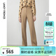 朗姿直筒顯瘦西裝褲春季新款通勤褲子高級感氣質(zhì)休閑褲長(cháng)褲 駝色 XL