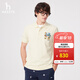 哈吉斯（HAZZYS）男裝 夏季款【液氨后整理】寬松短袖polo衫男ASTZE0CBE27 米黃色OW L （175/96A 48）