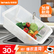 特美居廚房收納筐洗菜籃瀝水籃塑料周轉筐方篩大號水果蔬菜筐籃子長(cháng)方形