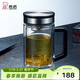 希諾雙層玻璃杯帶把手高檔泡茶杯子男家用辦公透明水杯XN-9005 420mL