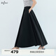 伊芙麗（eifini）朱珠代言2025新款大A擺中長(cháng)傘裙女量感顯瘦通勤質(zhì)感半身裙 黑色 加長(cháng)版 XL 130-145斤