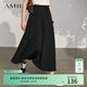 AMII女裝2026夏季新款氣質(zhì)仿醋酸A字裙半身裙女顯瘦高腰長(cháng)裙 黑色 L 165/72A