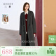 三彩【綿羊毛】2025冬季新款雙面呢大衣長(cháng)款毛呢外套雙排扣S 寂靜灰 M 160/84A