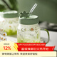 摩登主婦小枝蕁玻璃杯創(chuàng  )意帶蓋水杯辦公室吸管杯耐熱小清新杯子